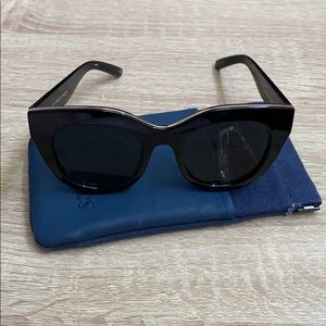 Le Specs Air Heart Sunglasses in Black